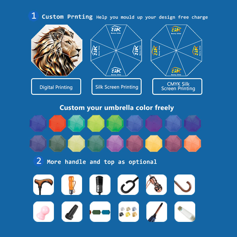 Автоматический складной зонт 105см, черный, с вышивкой