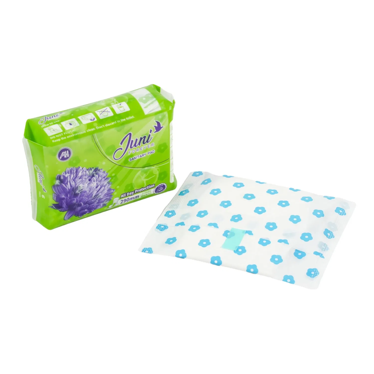Women Cotton Sanitary Napkin Pad with Secure Adhesive Strips