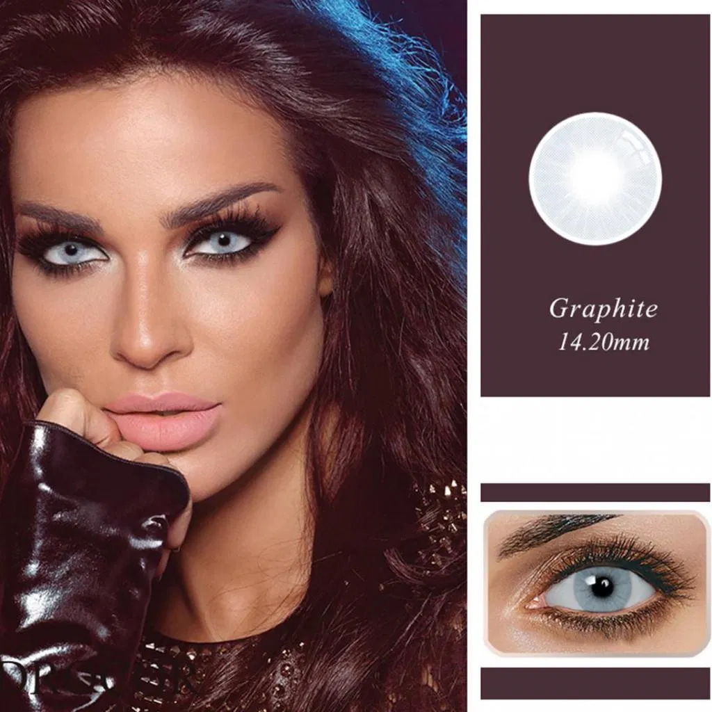 Hidrocor Graphite Gray Prescription Colored Contact Lenses New Look Color Contact Lens Beautiful Style Wholesale Yearly Disposable Colored Eye Contact Lenses