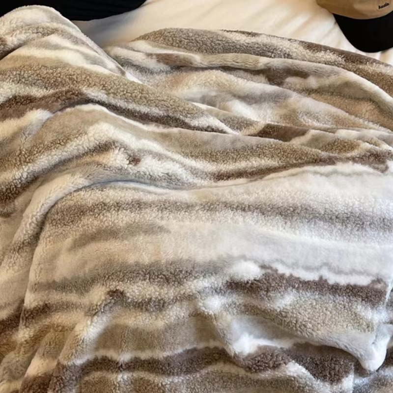 Fake Rabbit Fur Polyester Blanket of Print Throw Bedding Set Hoodie Hometextiles