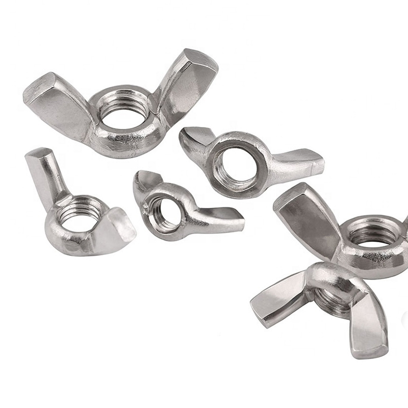 M6 DIN315 Stainless Steel 304 316 Carbon Steel Grade 4.8 8.8 10.9 Zinc Plated Wing Bolts Monel K-400 Alloy Steel Wing Nuts