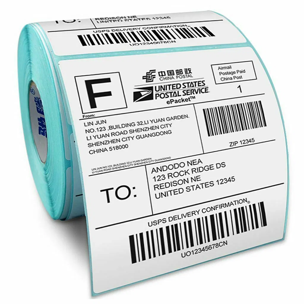 Self Adhesive 4X6 Shipping Labels Thermal Shipping Labels Thermal Transfer Labels for Packaging