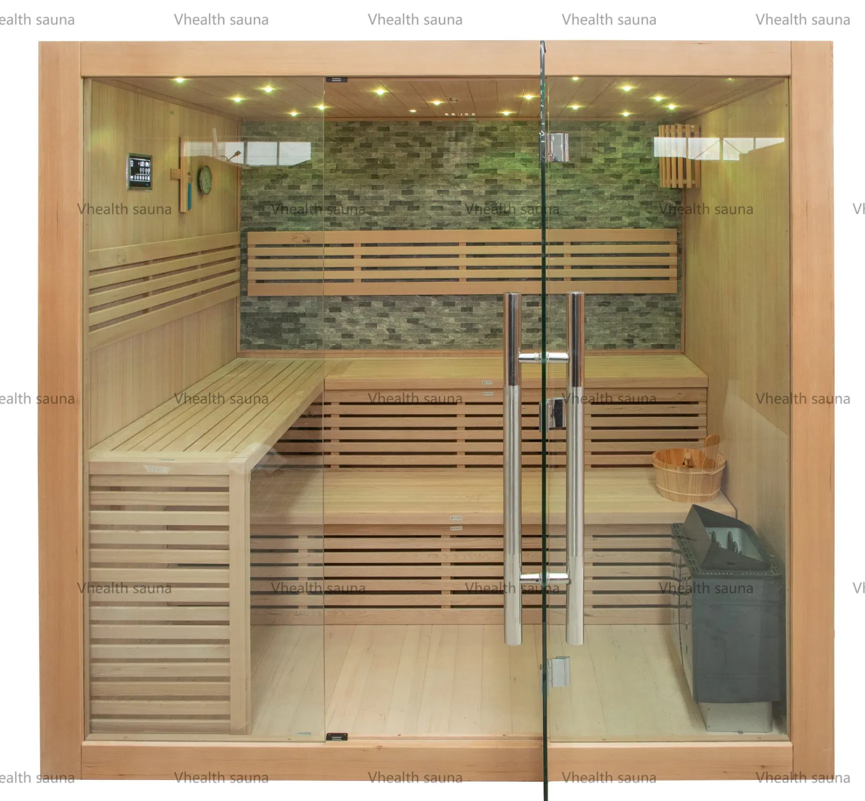 Verified Sauna Room Supplier Wet Steam Sauna Room with Harvia Stove for 3/4 Person