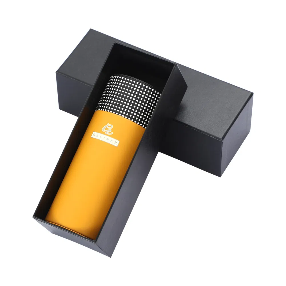 High-End PU Leather Travel Portable Cigarette Humidor Tube Case