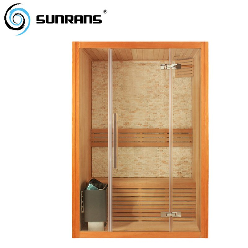 Угловая стеклянная паровая сауна на 3 человек