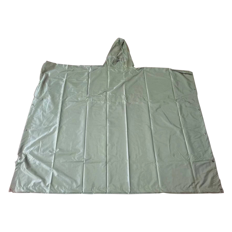 Outdoor Rain Poncho and Pants Set Olive Green Polyester PVC Rain Coat