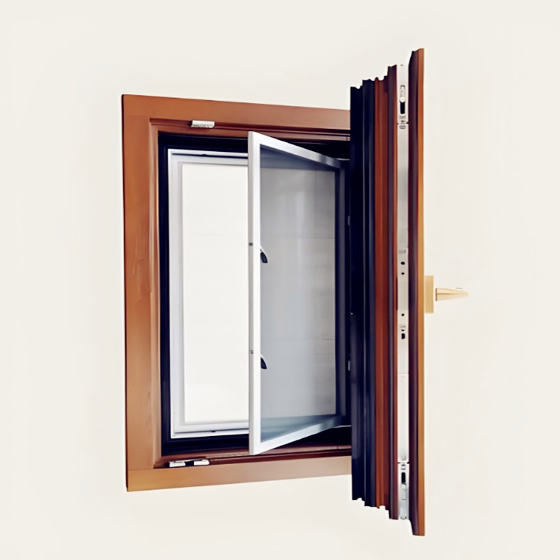 Premium Tilt and Turn Aluminum Wood Window with Insect Screen