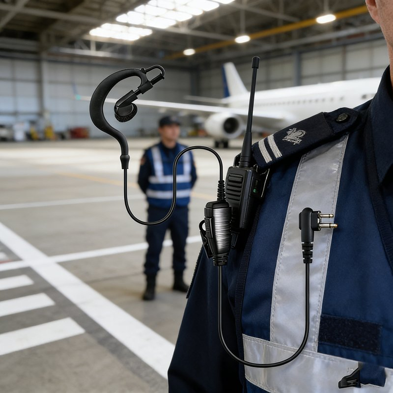 Two Way Radio Walkie Talkie Earpiece with Microphone Comfortable Headphone Accessory Spandex/Polyester