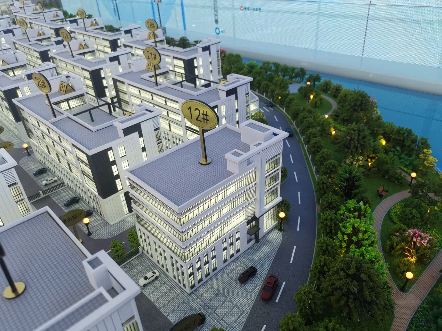 3D Industrial Park Digital Service Platform and Route Planning Scale Model