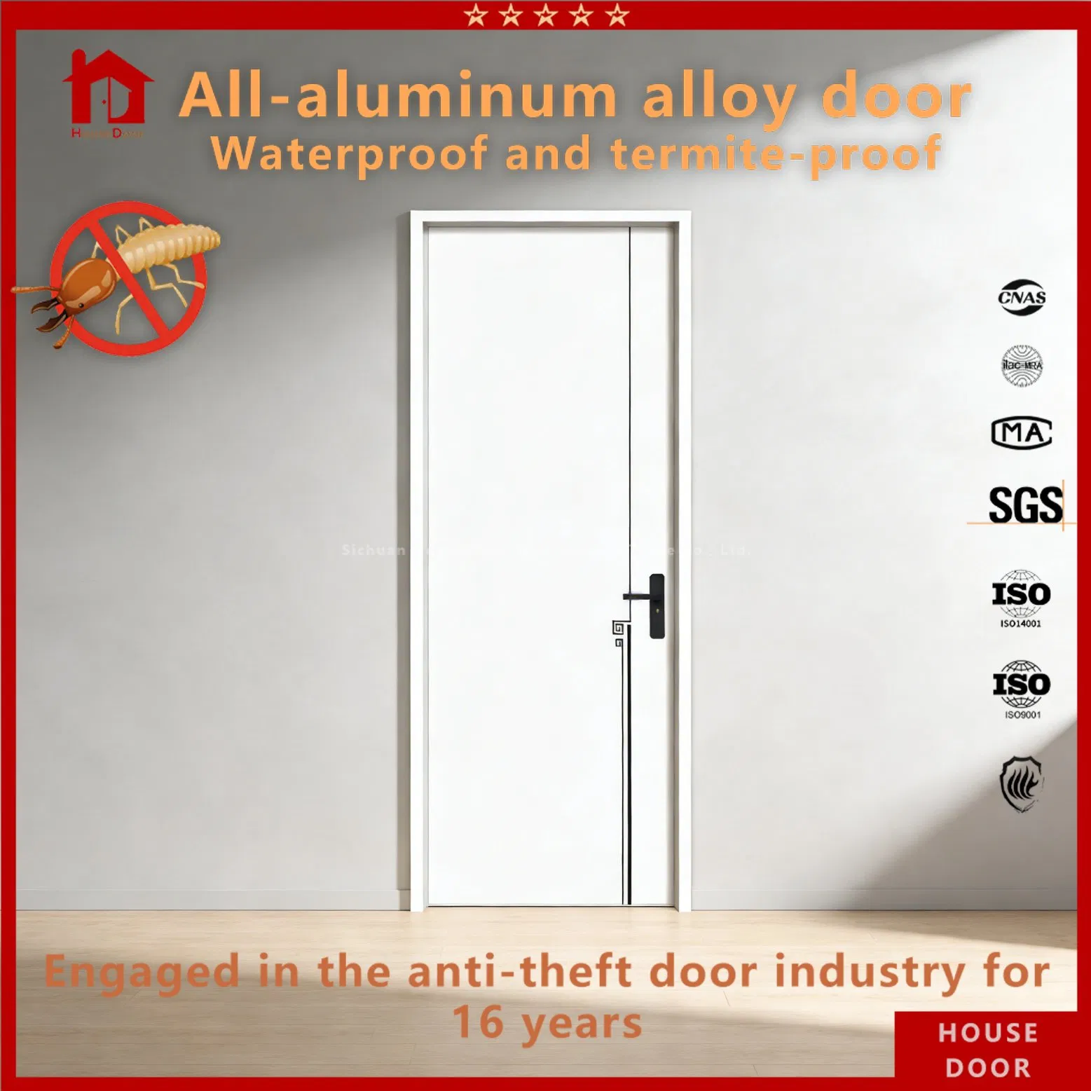 Environmentally Friendly Non-Toxic Full Aluminum Alloy Door Set