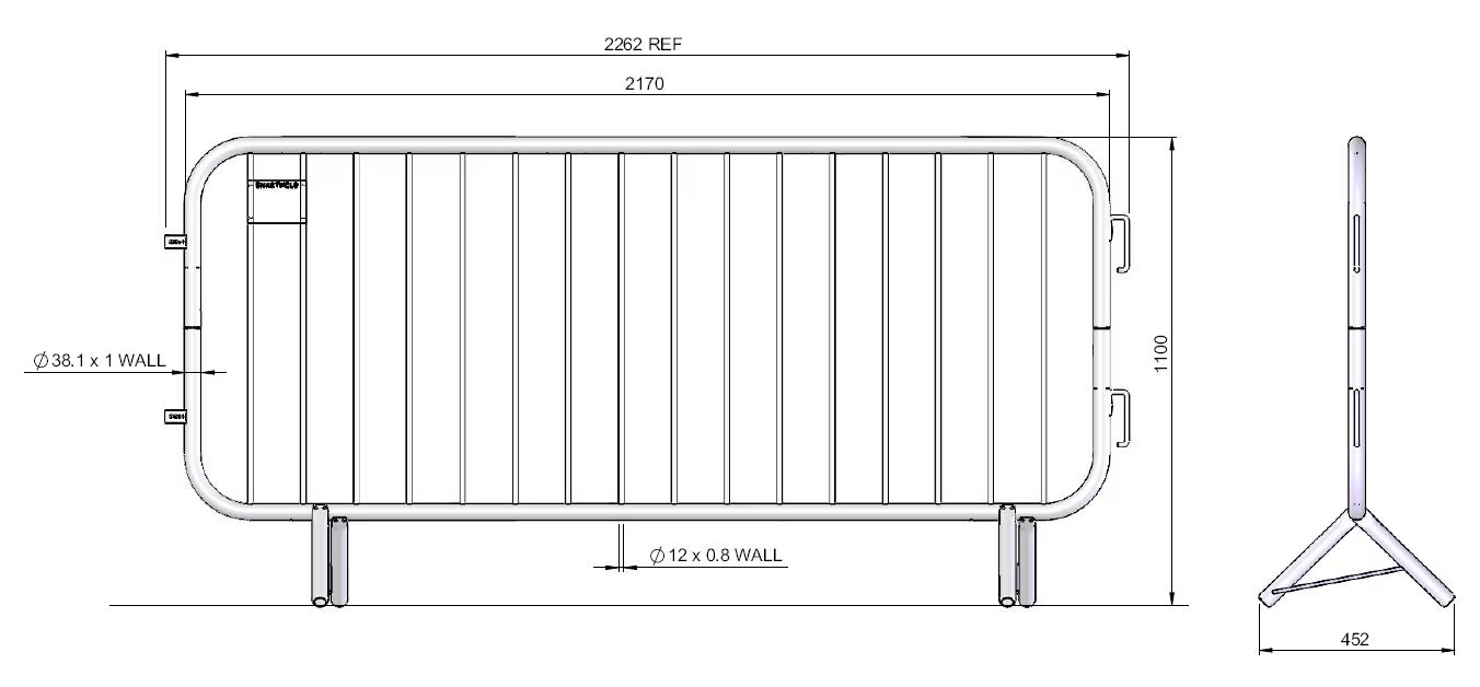 Durable Crowd Control Barrier for Outdoor Events and Festivals