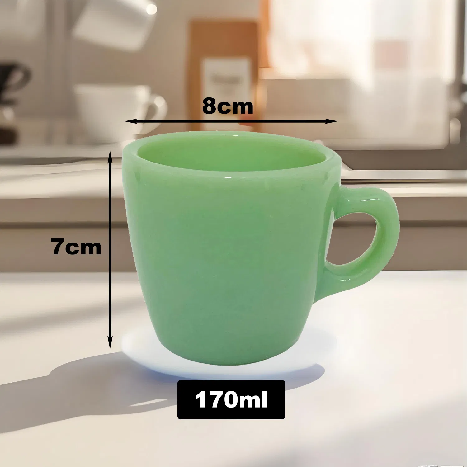 Milk Water Coffee Tea Drinking Eco-Friendly Reusable 105ml 170ml 220ml Heat Resistant Jade Glass Mug for Russia Krusovice Licher