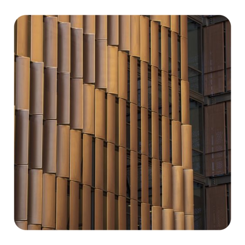 Aluminum Louver Shopping Mall Exterior Curtain Wall Facade Waterproof Lightweight Durable