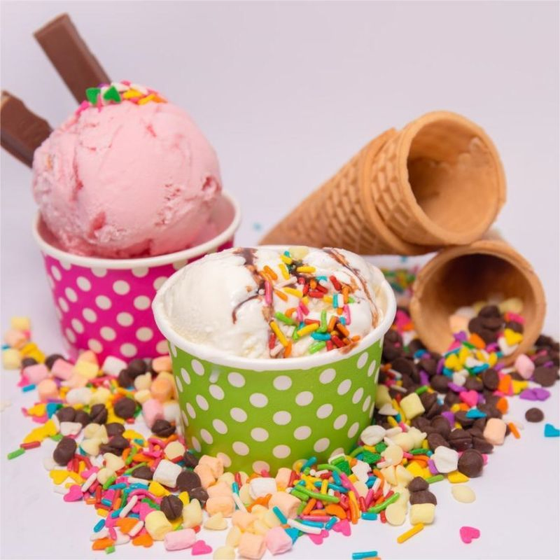 Disposable Ice Cream Paper Tub with Lid, Paper Dessert Cups Paper Ice Cream Yogurt Salad Tubs