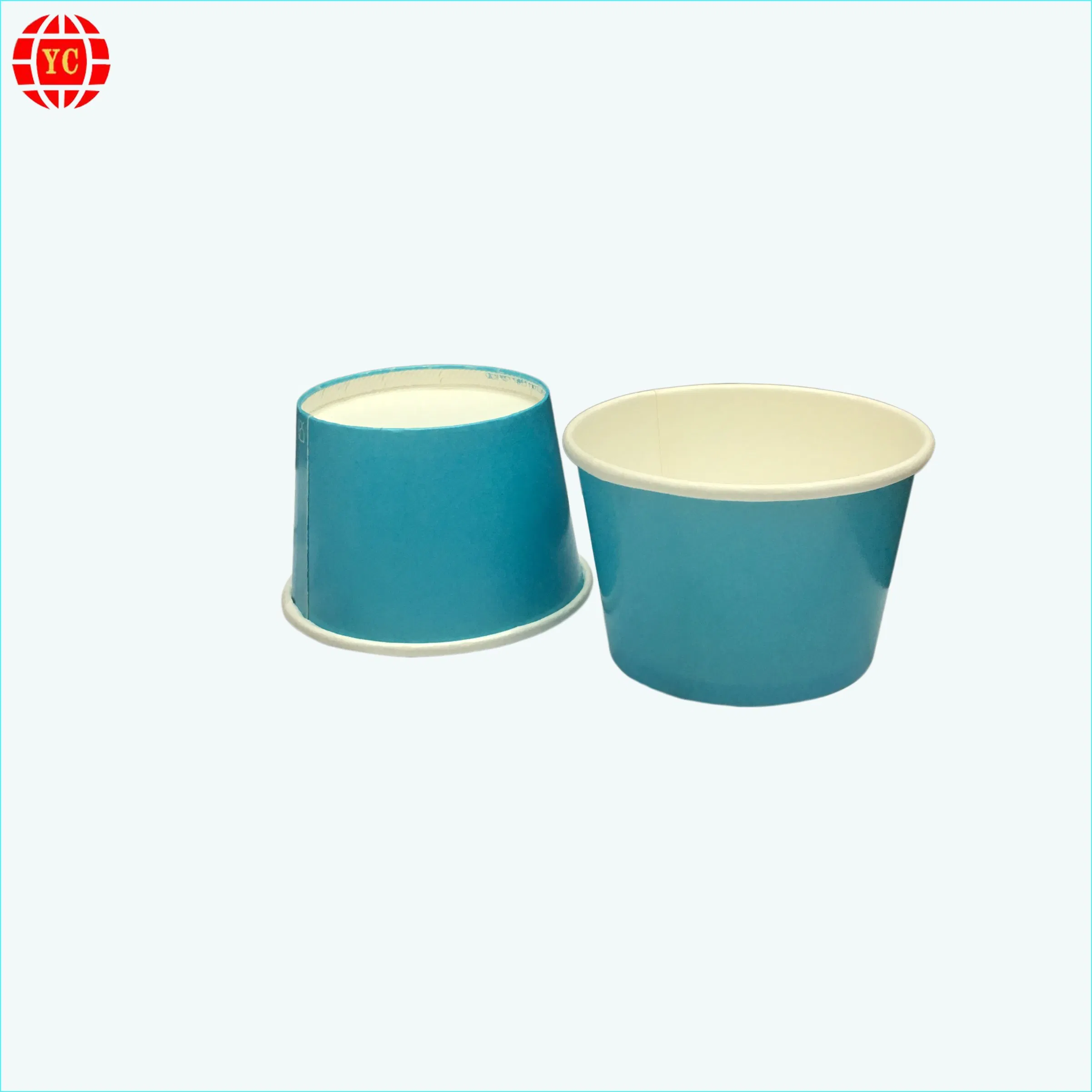 8oz Ice Cream Cup Disposable Paper Yogurt Bowl Blue Color
