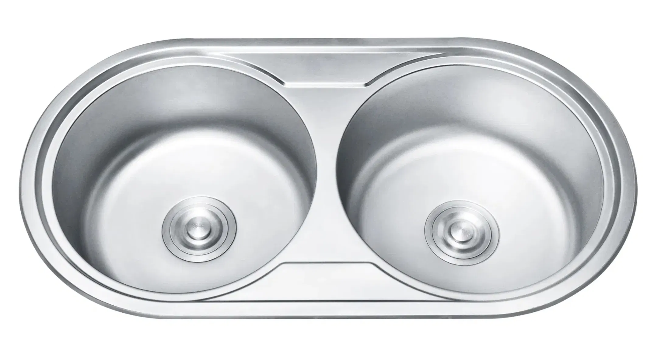 Stainless Steel Washing Pressed Sinks, Kitchen Sinks with Double Bowls, Above Mounting, 81X43cm