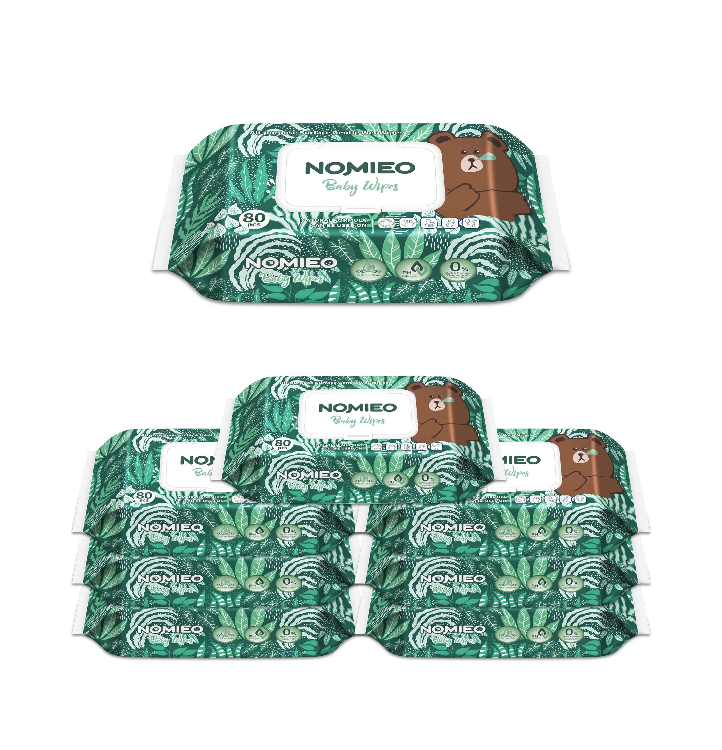 Premium Bamboo Cleaning Wipe, Baby Wet Wipe with Organic Biodegradable Hypoallergenic Materials
