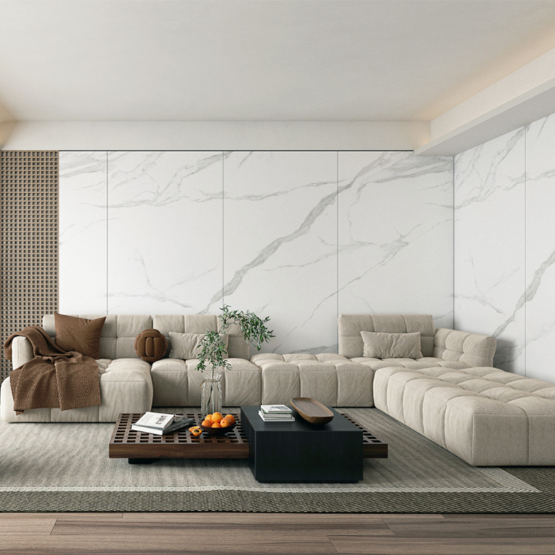 Horizon 1200*2400mm Big White Marble Slab Sintered Stone Porcelain Slab Sintered Stone Glossy