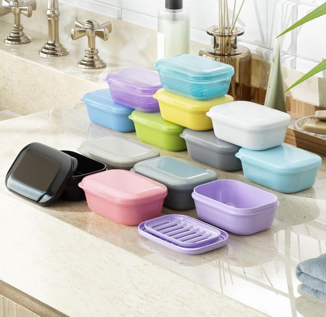 Single Plastic Soap Dish Tidy Look Neutral Bathroom Accessories