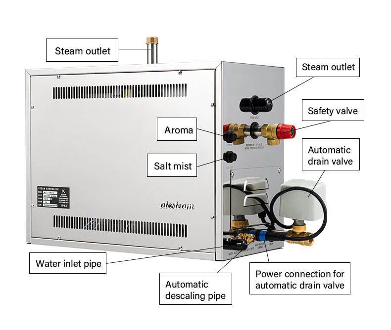 Парогенератор для хамама 7-9 кВт с Wi-Fi и APP