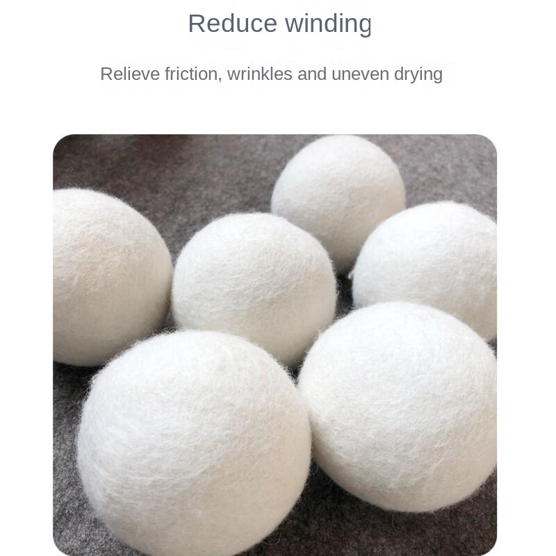 7cm XL Natural White Wool Felt Dry Ball for Laundry Anti Winding Drying Wool Balls
