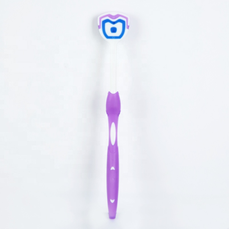 Hot Selling Dental Clean Oral Hygiene Care Soft Tongue Cleaning Brush Colored Rubber Tongue Scraper