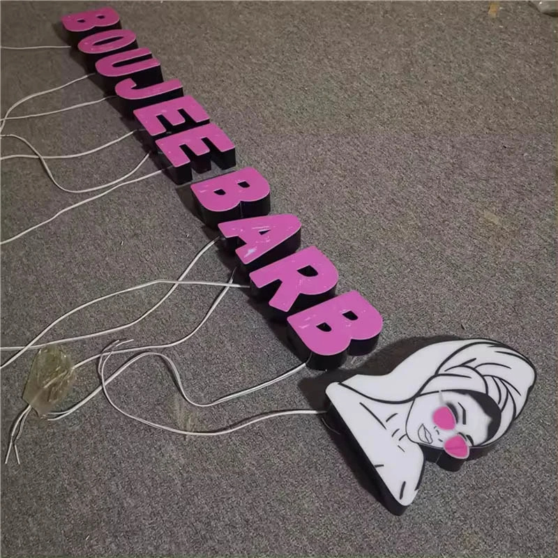 Custom Beauty Salon 3D Acrylic LED Frontlit Barbershop Light up Letters Signage