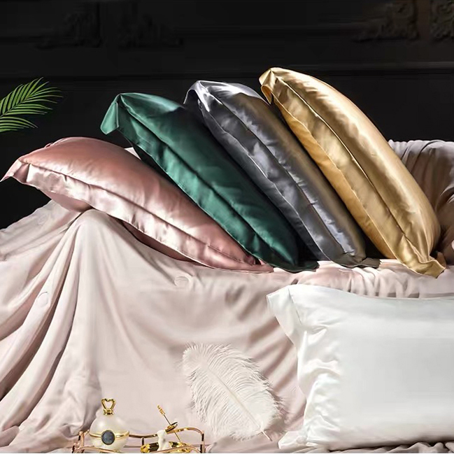 Oxford Silk Pillowcase with Gift Box Silk Pillowcase Plain Dyed Silk Pillowcase