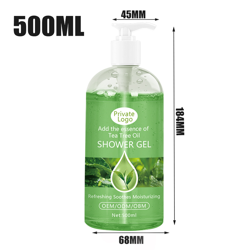 Private Label Natural Organic Tea Tree Body Wash Refreshing Exfoliating Moisturizing Shower Gel Wholesale