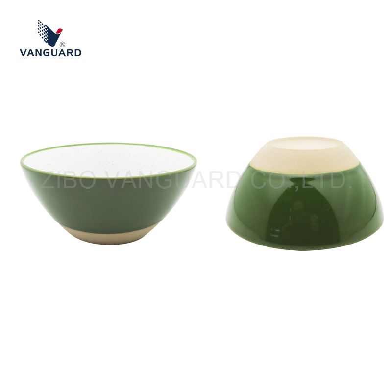 Japanese Style Noodle Bowl Custom Green Glazed Large Ceramic Bowl