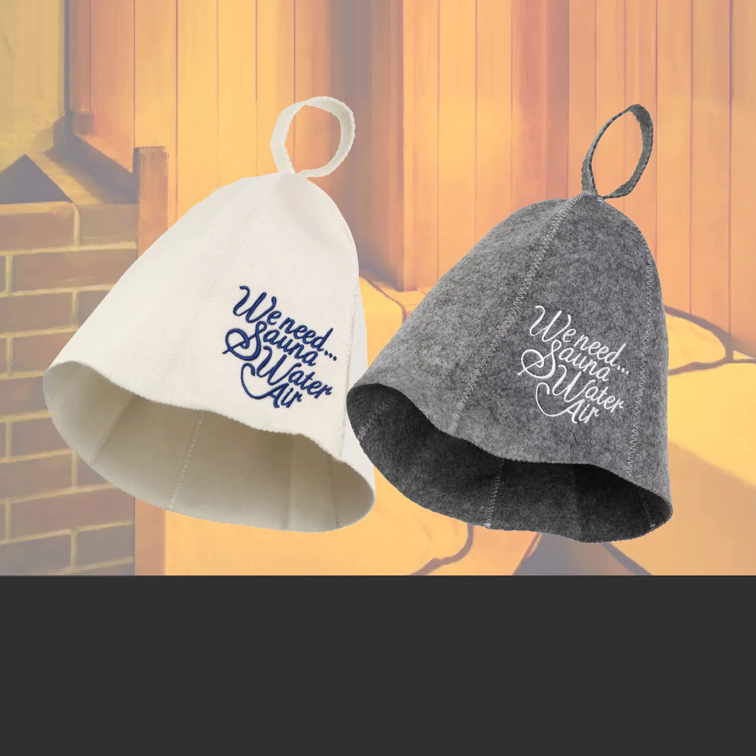 Wool Sauna Hat Sauna Cap for Men - Sauna Hat for Women Sauna Cap Grey and White