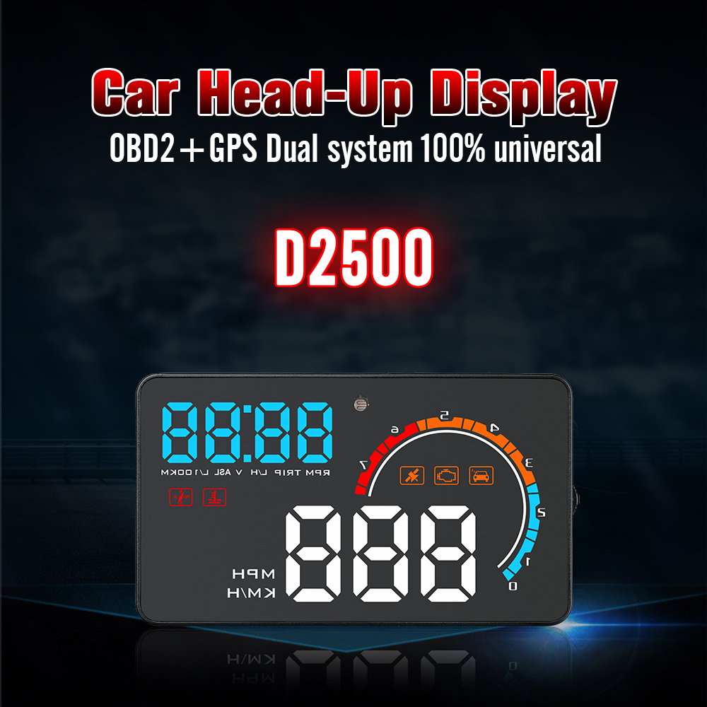 Проекционный дисплей HUD OBD2 GPS 3.5 дюйма LED