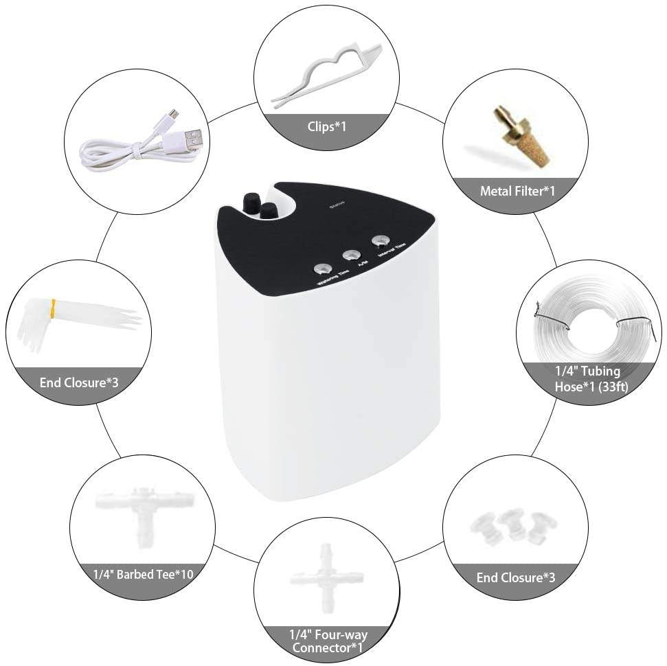 Automatic Self Watering System USB Battery Power Drip Irrigation Kit Programming