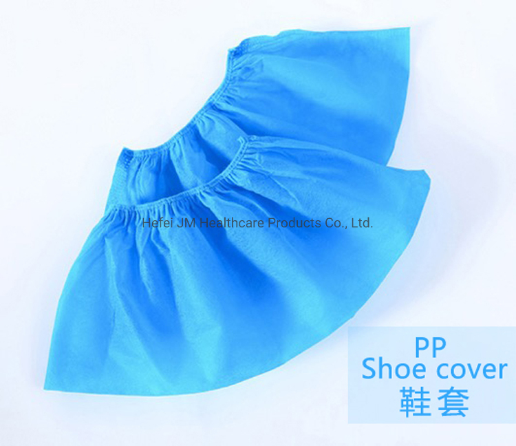 Waterproof Disposable PE CPE Shoe Covers - Nonslip Blue