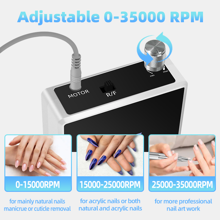 Professional Rechargeable 35000rpm Electric Nail Drill Machine Kit Pedicure Manicure Salon Equipment