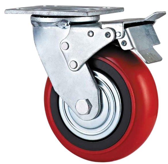 Heavy Duty PU Castor with Cast Iron Core and Cover
