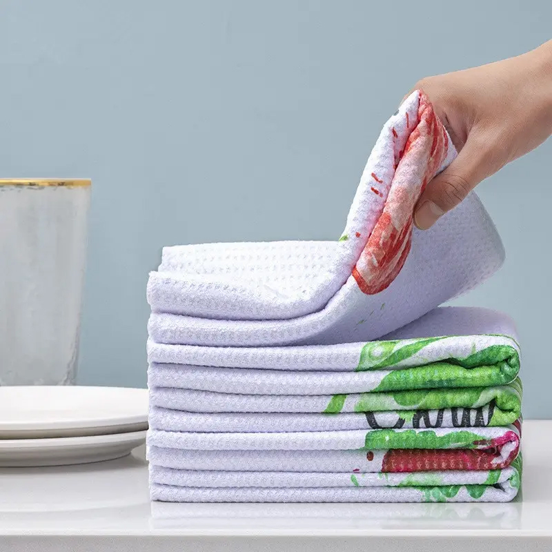 Luxury No Stains Microfiber Cleaning Cloth Dishcloth Dishwashing Towels Dish Towel for Kitchen