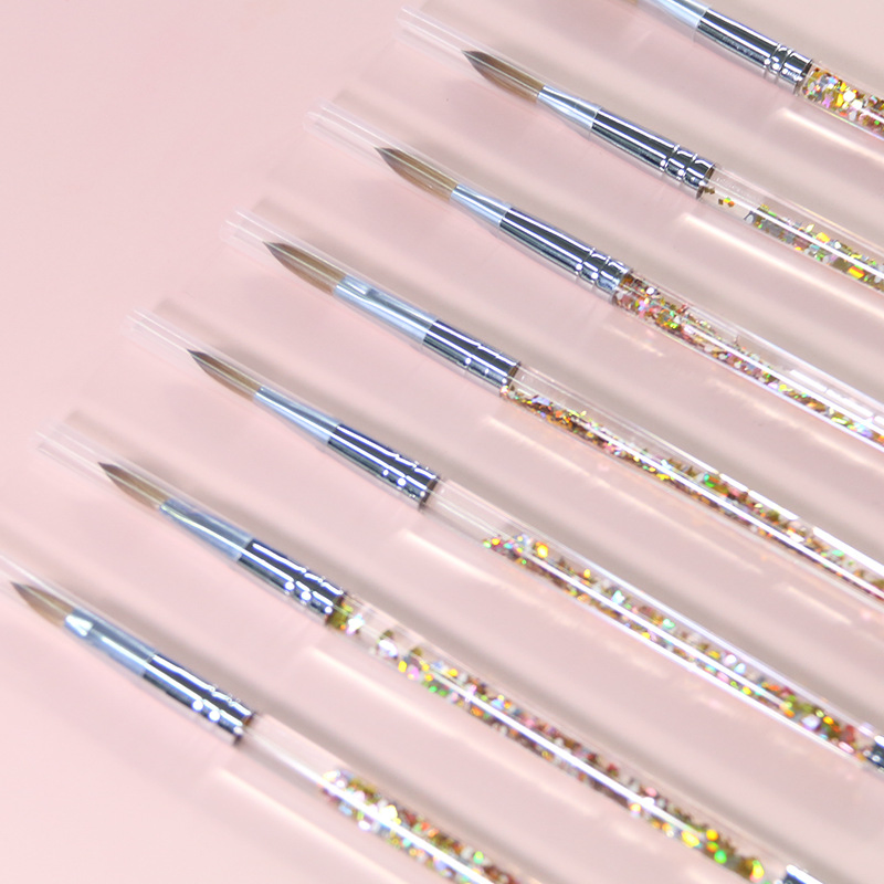 Factory Price Oil Filled Golden Mink Fur Nail Brush