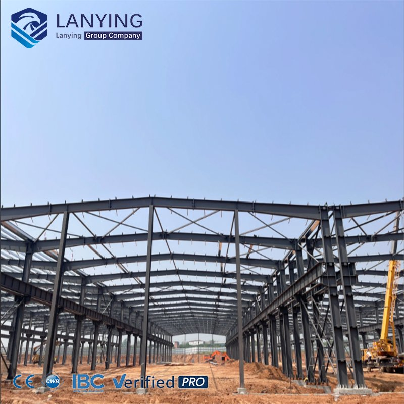 Fireproof Steel Structure Workshop Building with Rock Wool Insulation Panel