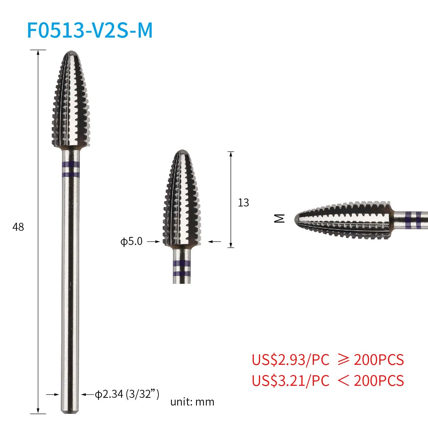 Nail Rotary Cutter Gel Removing Carbide Milling Nail Rotary Cutter