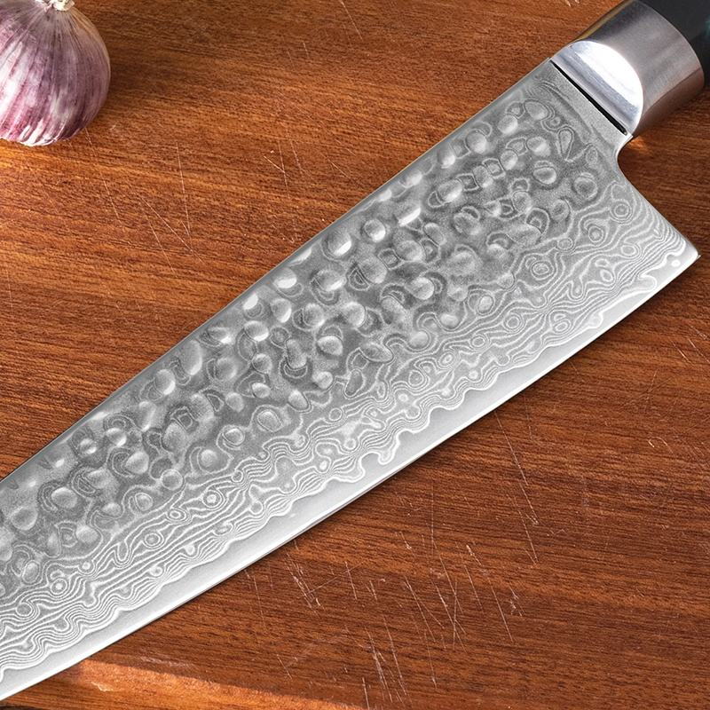 Шеф-нож Damascus 67 слоёв с рукоятью из смолы