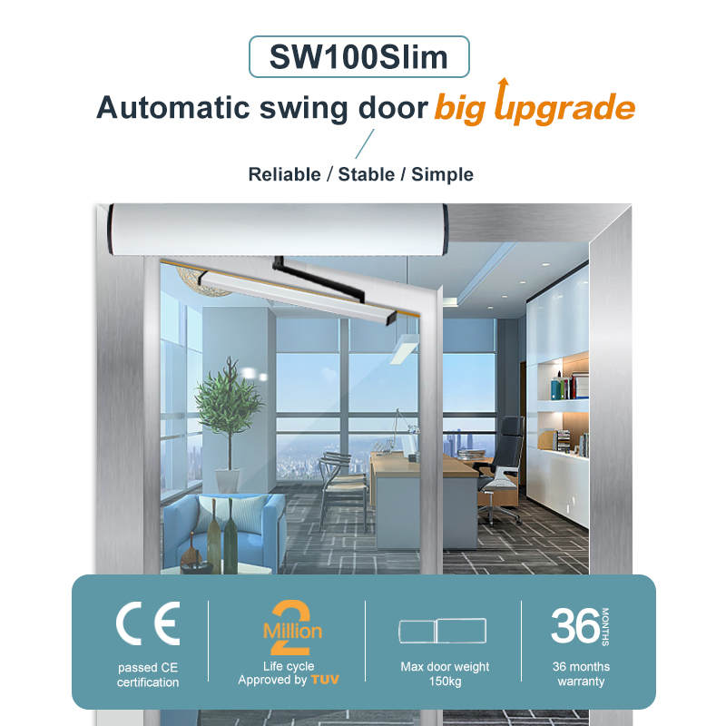 Hot Sale 150kgs Lithium Battery (optional) Mechanism Operator Automatic Swing Door Sw100 Slim