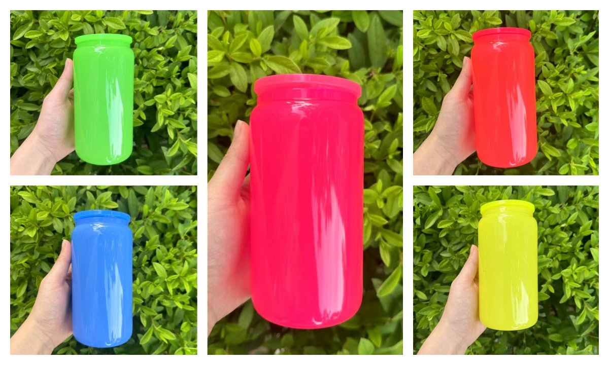 Неоновый стеклянный стакан 16oz для сублимации