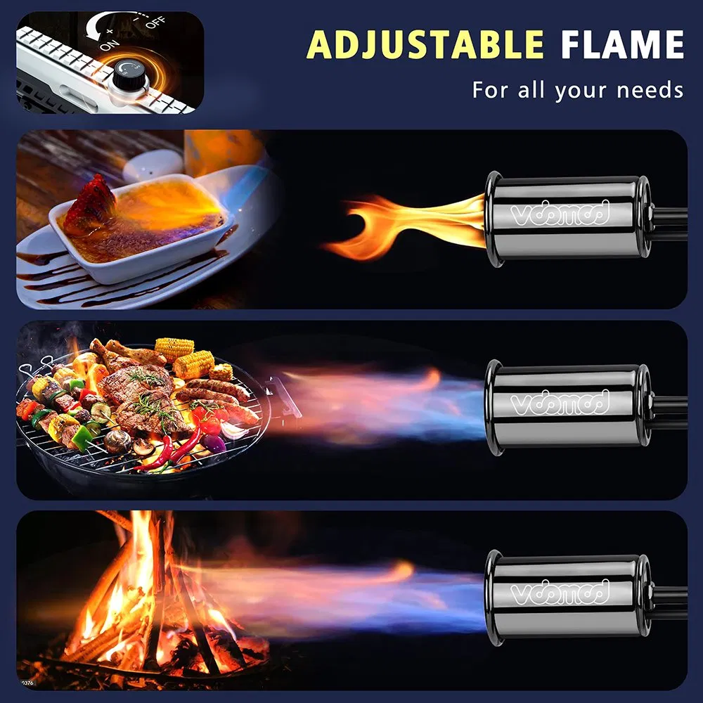 Kitchen Blow Torch Lighter with Safety Lock Big Flame Gun for BBQ Searing Steak Grill Charcoal Cooking