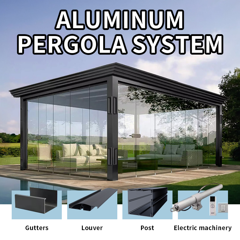Sunshade Louvered Roof Aluminum Waterproof Outdoor Pool Garden Gazebo Bioclimatic Pergola
