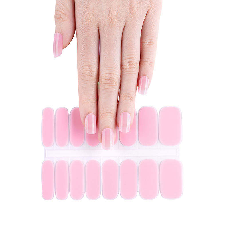 Factory Price Fashionable 3D Nail Sticker Manicure Decoration Semi Cured Gel Nail Wraps Polish Ombre Color Nail Strips