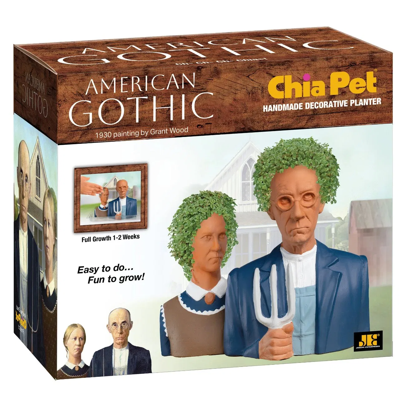 American Gothic Chia Pet Handmade Decorative Planter