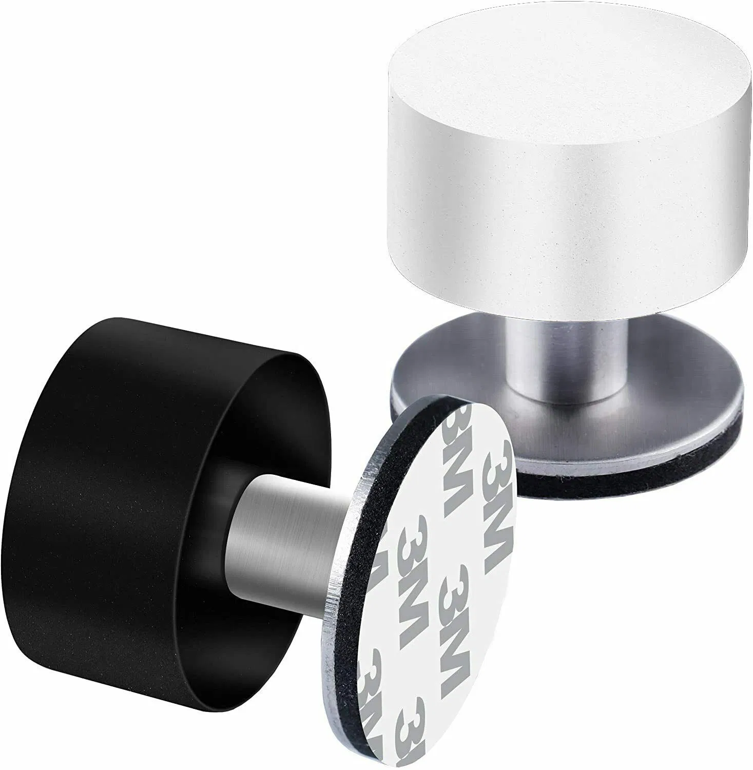 Door Stop Floor Mount Adhesive Catch 40mm Door Door Stop Buffer with Black Rubber