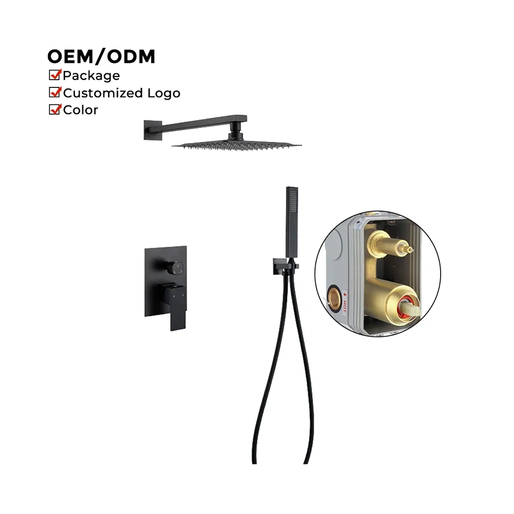 Modern Bathroom in Wall Two Functions Concealed Shower Faucet Taps