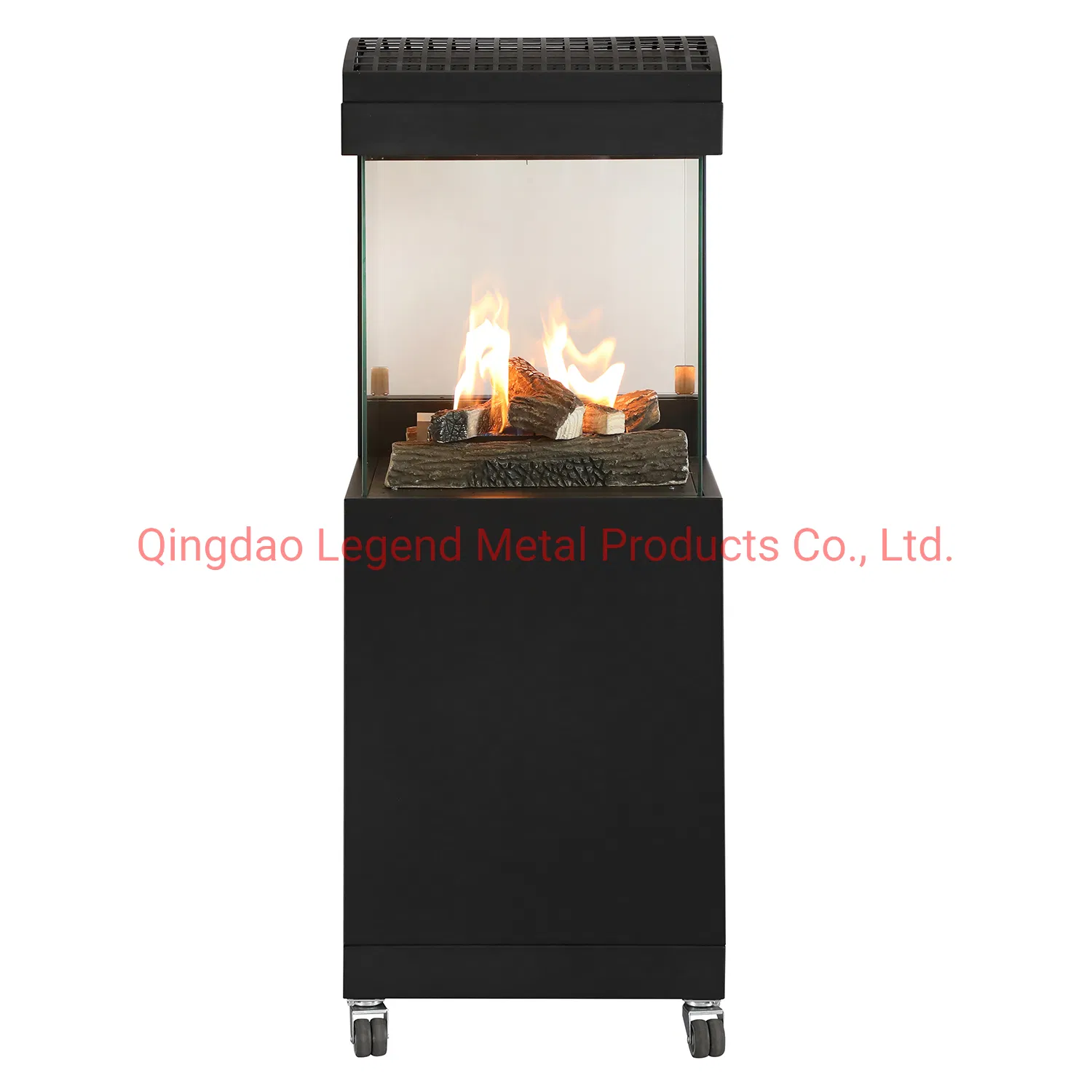 Free Standing Outdoor Use Patio Fireplace with Glass View Flame